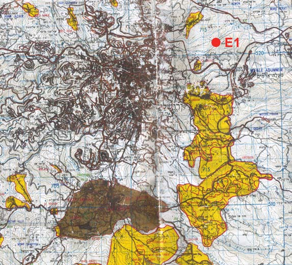 Oslo Agreement Map of Jerusalem Area Showing E1 Located in Area C (Israeli) and Not in Area B (Palestinian)